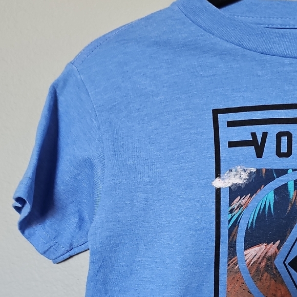 Volcom Kids Light Blue Graphic Short Sleeve Tee Size 6/7 - Picture 3 of 5